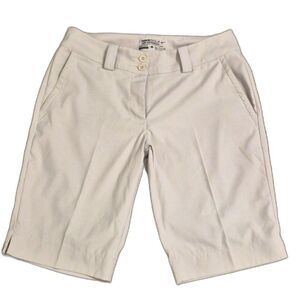 Nike Women's Golf Shorts 4 Dri Fit Tour Performance Stretch Light Khaki Athletic